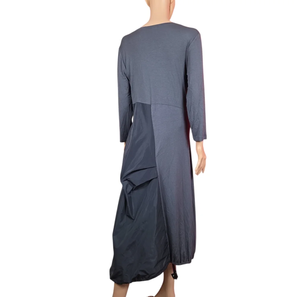 COMFY USA London Midi Dress Size Large Balloon Hem Gray‎ Size Large Lagenlook